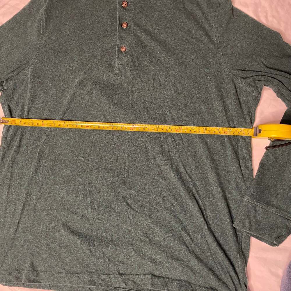 Croft & Barrow Extra Soft Green Long-Sleeve Henley Shirt (Men’s Large)